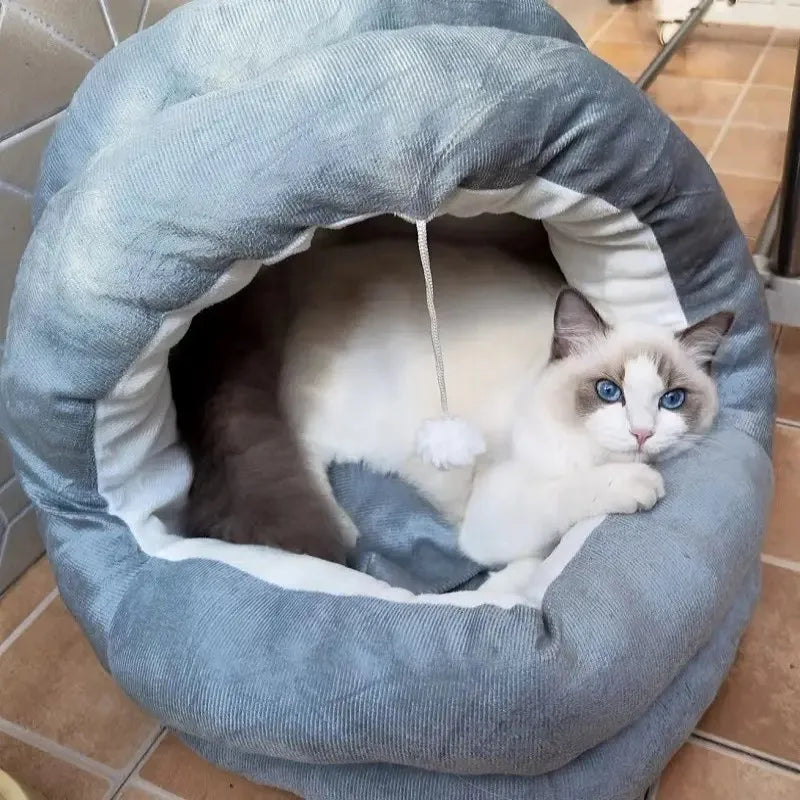 Pet Tent Cave Bed for Cats Small Dogs Self-Warming Cat Tent Bed Cat Hut Comfortable Pet Sleeping Bed Foldable Washable