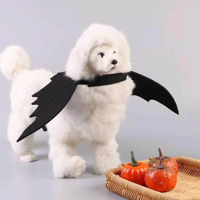 Pet Halloween Bat Wings Dog Cat Costume Party Dress Funny Cool Puppy Kitty Apparel Cosplay Prop with Traction Rope Fixing Hole