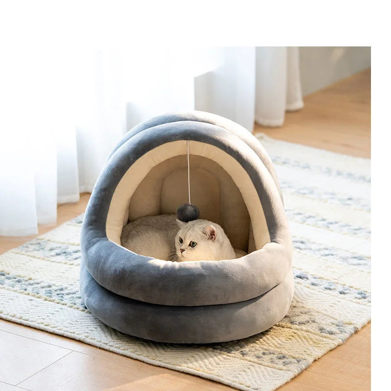 Pet Tent Cave Bed for Cats Small Dogs Self-Warming Cat Tent Bed Cat Hut Comfortable Pet Sleeping Bed Foldable Washable