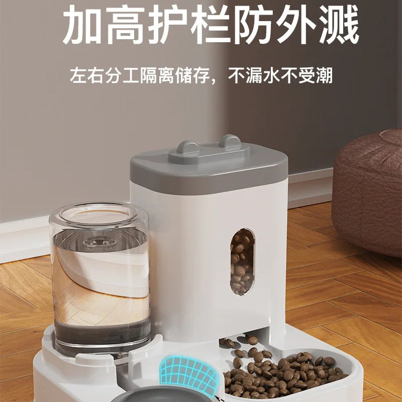 New original boxed upright rabbit ear automatic cat feeder, non wetting mouth pet water dispenser