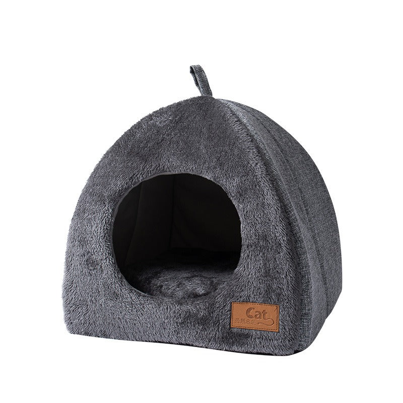 New Triangle Cat Nest Closed Cat House Pet Nest Warm and Thickened Deep Sleep Dog Nest Pet Supplies