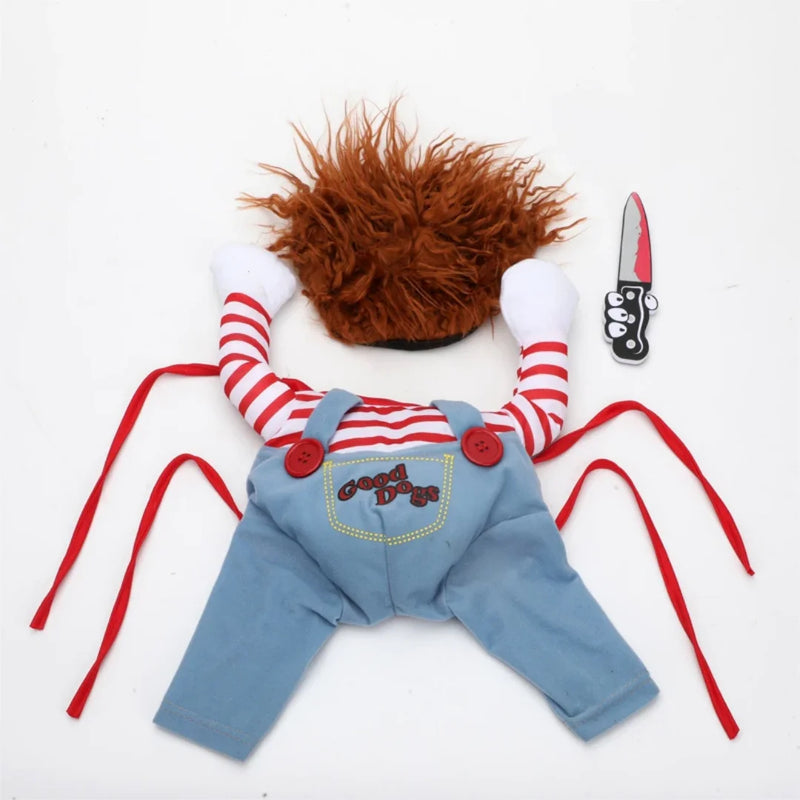 Dog Cat Pet Funny Costume Chucky Deadly Doll Cosplay Party Fancy Festival Cloth cat clothes