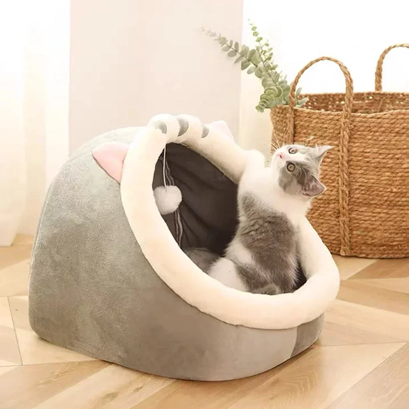 Cat Bed House Kennel Nest Round Pets Sleeping Cave Kitten Beds Pet Basket Cozy Kitten Lounger Cushion Cat House Tent Dog House