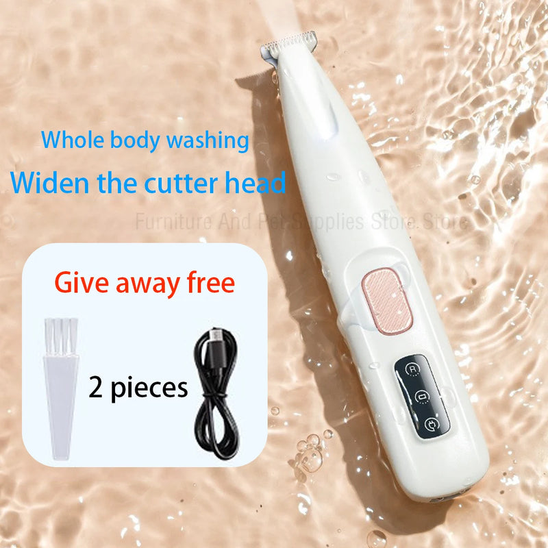 New Dog Paw Trimmer with LED Light Fully Waterproof Pet Hair Trimmer with LED Display Dog Clippers for Grooming 18mm Widen Blade