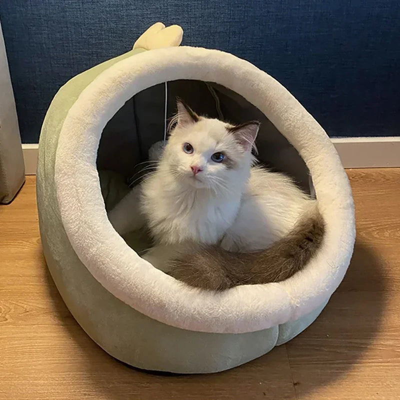 Cat Bed House Kennel Nest Round Pets Sleeping Cave Kitten Beds Pet Basket Cozy Kitten Lounger Cushion Cat House Tent Dog House