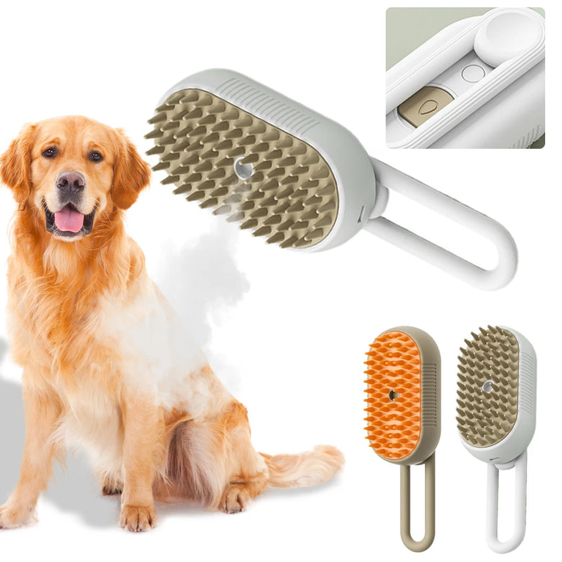 3 in 1 Pet Electric Steam Brush Cat and Dog