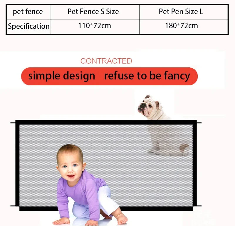 Dog Gate Ingenious Mesh Dog Fence For Indoor and Outdoor Safe Pet Dog gate Safety Enclosure Pet supplies  baby safety gate