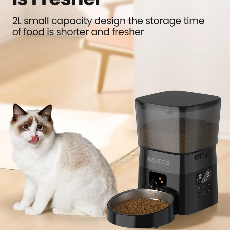 ROJECO Automatic Pet Feeder Button Version