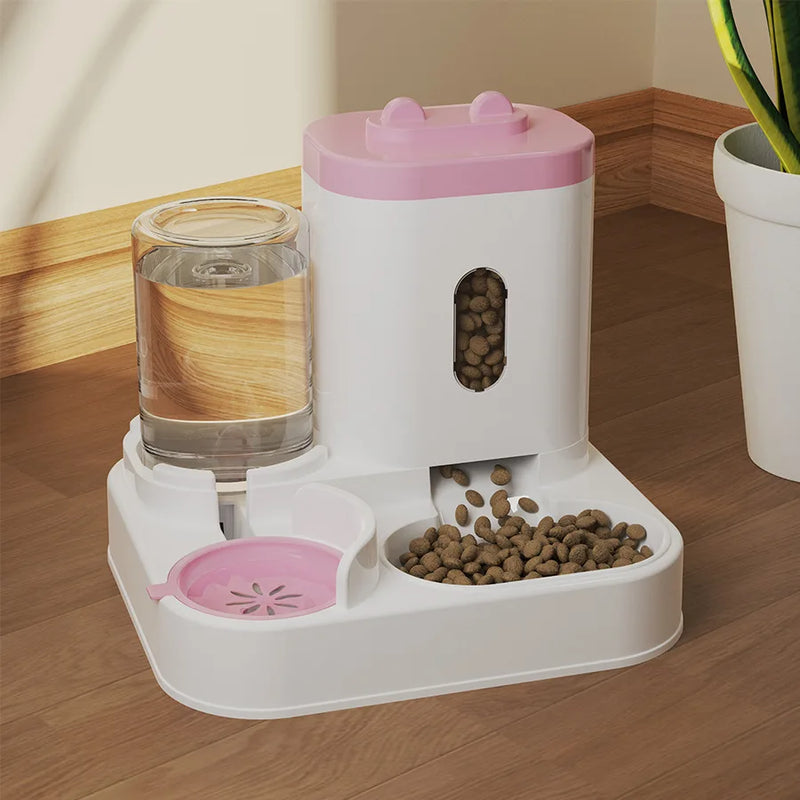 New original boxed upright rabbit ear automatic cat feeder, non wetting mouth pet water dispenser