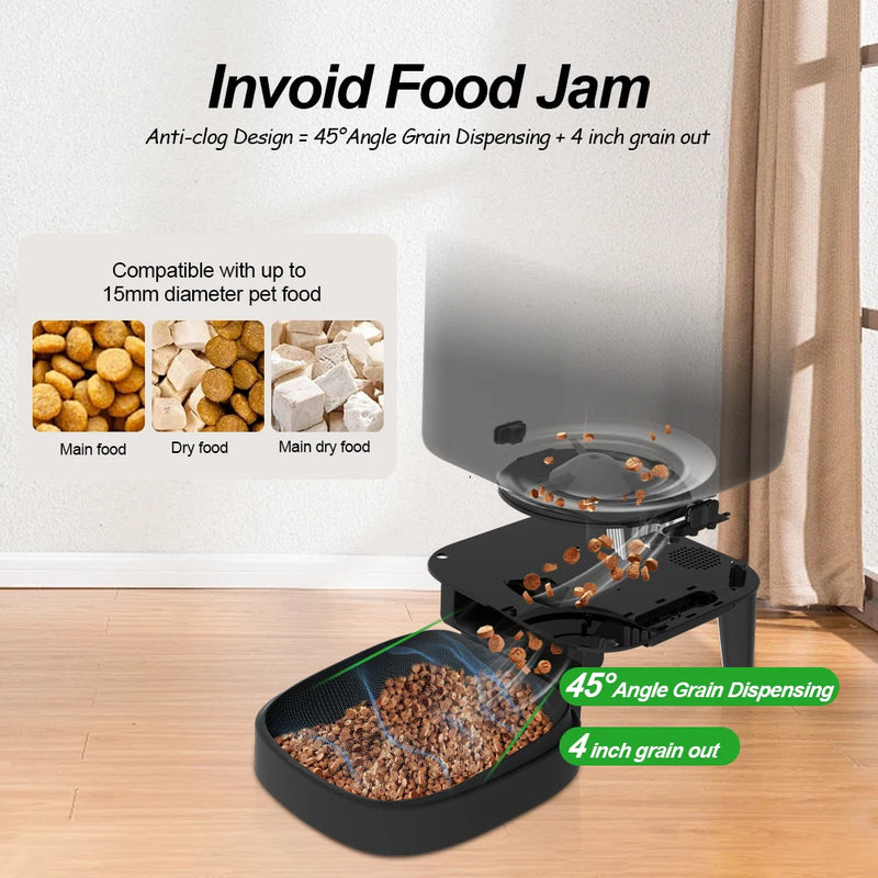 Automatic Feeder for pets 5G WiFi Smart Cat Feeder Feed Time Setting for Pets Dogs Cats Food Automatic Dispenser Bowl