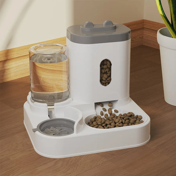 New original boxed upright rabbit ear automatic cat feeder, non wetting mouth pet water dispenser