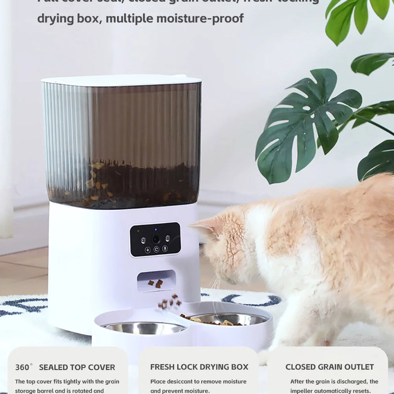 5L Double Bowls Smart Automatic Cat Feeder With Camera